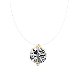KissICON Champagne gold Kissicon Zircon Necklace – Clear Pendant Shine