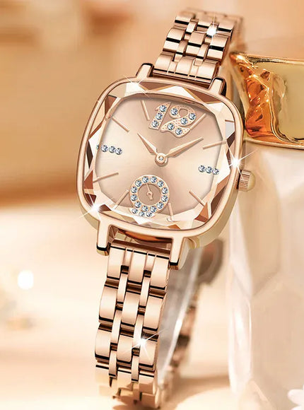 KissICON Champagne Kiss Icon UTHAI V1 Square Quartz Watch Diamond