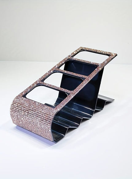 jkthpu-45 champagne rhinestone A Diamond-Studded Remote Control Organizer for The Tabletop