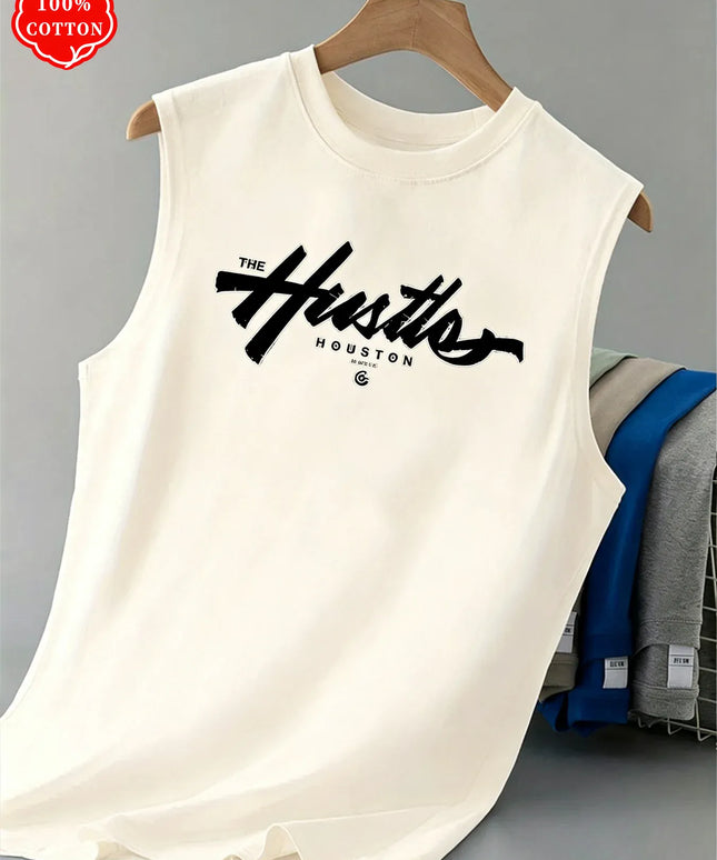 KissICON Champagne / XXXL Hustle Houston Cotton Mens Loose Sleeveless Summer Vest