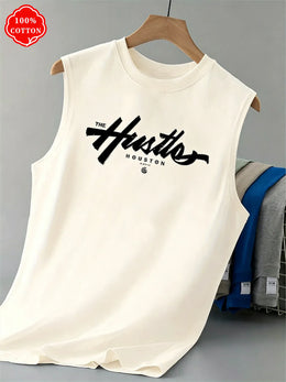 KissICON Champagne / XXXL Hustle Houston Cotton Mens Loose Sleeveless Summer Vest
