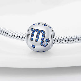 KissICON Charm Plata 925 Original 12 constellation beads Water, Earth, Fire and wind round bead charm Fit 3MM 925 bracelet key chain