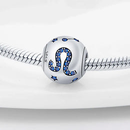 KissICON Charm Plata 925 Original 12 constellation beads Water, Earth, Fire and wind round bead charm Fit 3MM 925 bracelet key chain