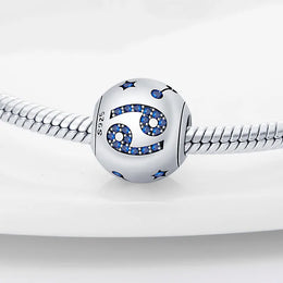 KissICON Charm Plata 925 Original 12 constellation beads Water, Earth, Fire and wind round bead charm Fit 3MM 925 bracelet key chain