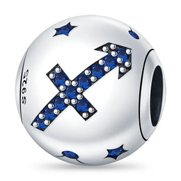 KissICON Charm Plata 925 Original 12 constellation beads Water, Earth, Fire and wind round bead charm Fit 3MM 925 bracelet key chain