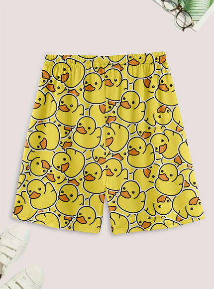 KissICON Charming Duck Print Pajama Set Shorts  Tee