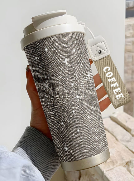 jkthpu-45 Charming Pink (1 Piece) Sparkling Star LeakProof 18oz Stainless Steel Travel Mug
