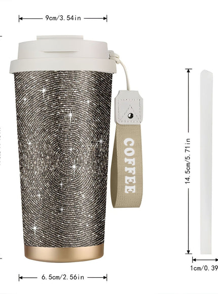 jkthpu-45 Charming Pink (1 Piece) Sparkling Star LeakProof 18oz Stainless Steel Travel Mug