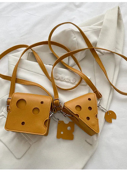 KissICON Cheese Triangle Crossbody – Adorable Hole-patterned Mini