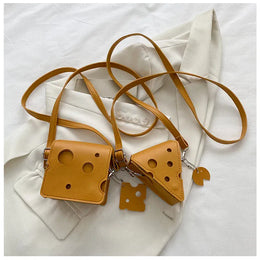 KissICON Cheese Triangle Crossbody – Adorable Hole-patterned Mini