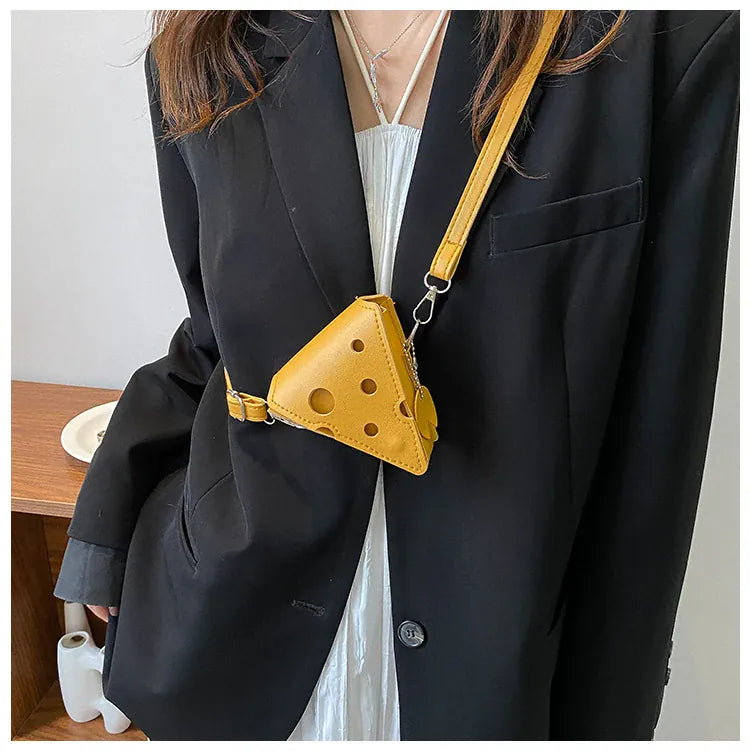KissICON Cheese Triangle Crossbody – Adorable Hole-patterned Mini