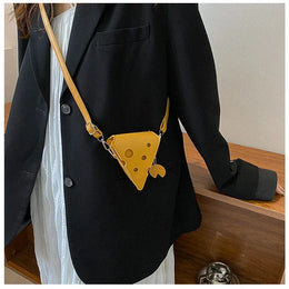 KissICON Cheese Triangle Crossbody – Adorable Hole-patterned Mini