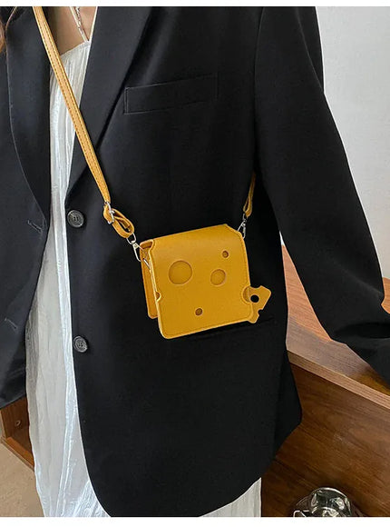KissICON Cheese Triangle Crossbody – Adorable Hole-patterned Mini