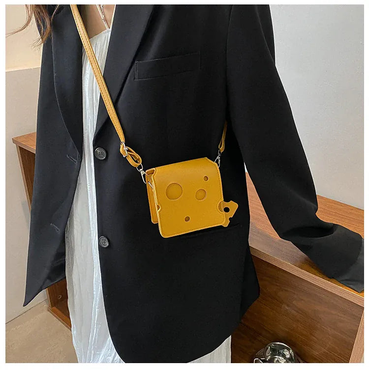 KissICON Cheese Triangle Crossbody – Adorable Hole-patterned Mini
