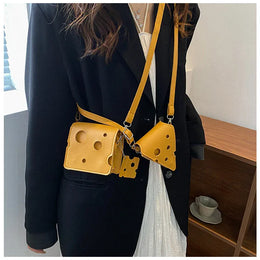KissICON Cheese Triangle Crossbody – Adorable Hole-patterned Mini