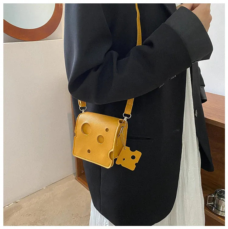 KissICON Cheese Triangle Crossbody – Adorable Hole-patterned Mini