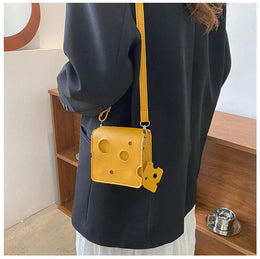 KissICON Cheese Triangle Crossbody – Adorable Hole-patterned Mini