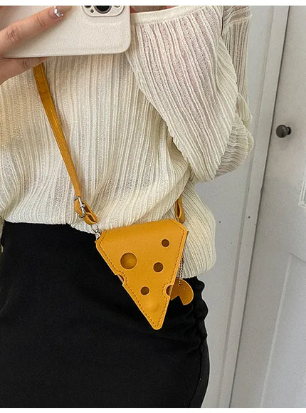 KissICON Cheese Triangle Crossbody – Adorable Hole-patterned Mini