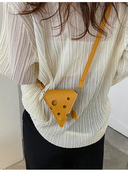 KissICON Cheese Triangle Crossbody – Adorable Hole-patterned Mini