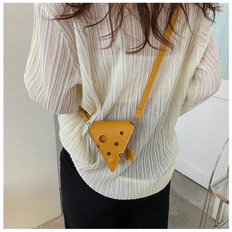 KissICON Cheese Triangle Crossbody – Adorable Hole-patterned Mini