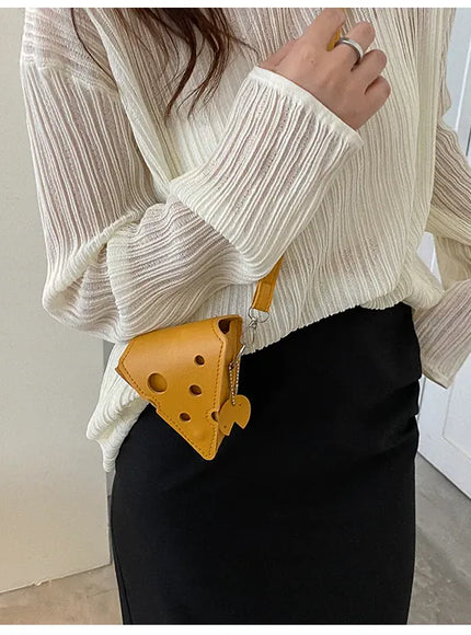 KissICON Cheese Triangle Crossbody – Adorable Hole-patterned Mini