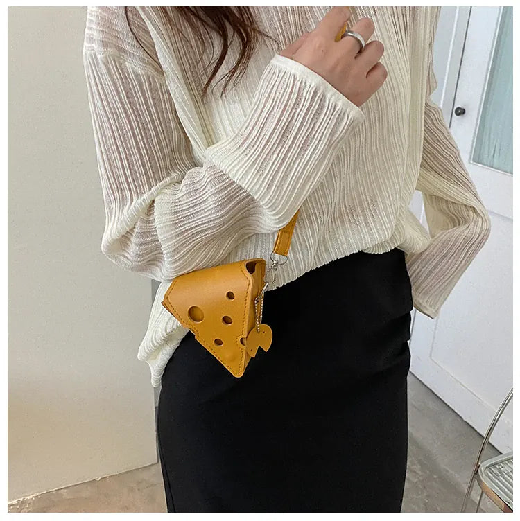 KissICON Cheese Triangle Crossbody – Adorable Hole-patterned Mini