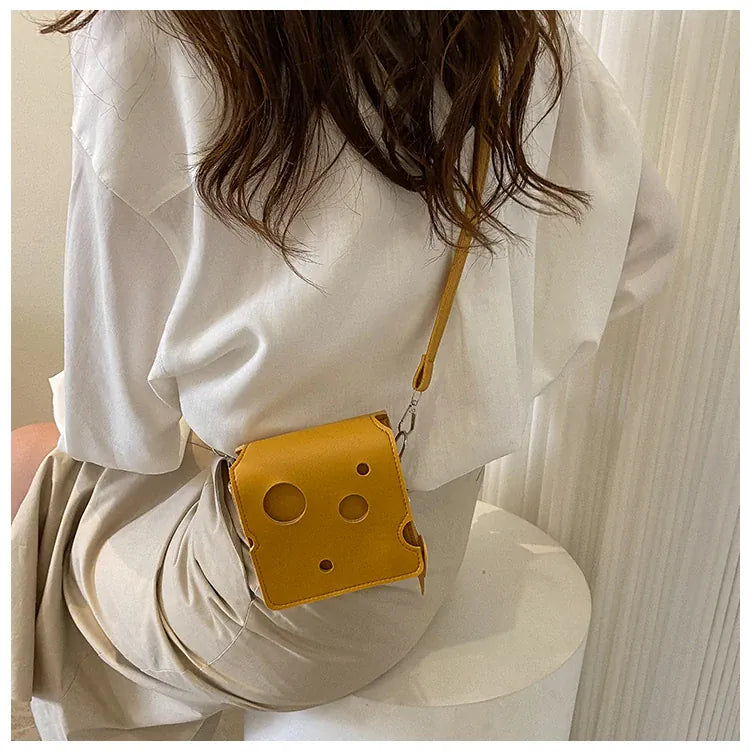 KissICON Cheese Triangle Crossbody – Adorable Hole-patterned Mini