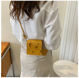KissICON Cheese Triangle Crossbody – Adorable Hole-patterned Mini
