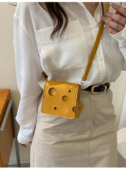 KissICON Cheese Triangle Crossbody – Adorable Hole-patterned Mini