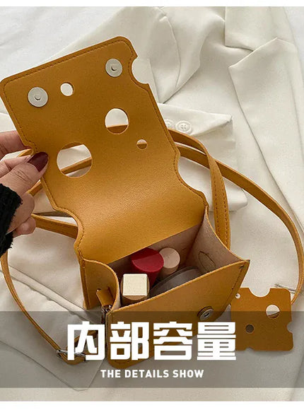 KissICON Cheese Triangle Crossbody – Adorable Hole-patterned Mini