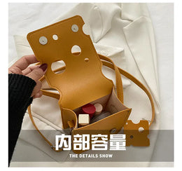 KissICON Cheese Triangle Crossbody – Adorable Hole-patterned Mini