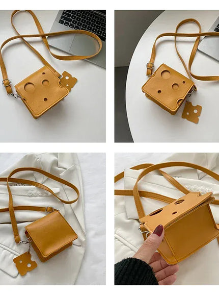 KissICON Cheese Triangle Crossbody – Adorable Hole-patterned Mini