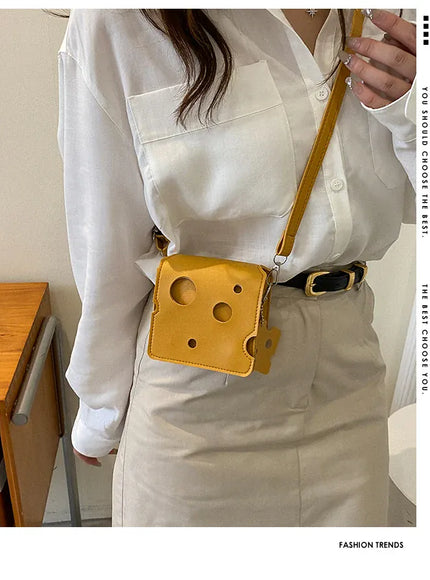 KissICON Cheese Triangle Crossbody – Adorable Hole-patterned Mini