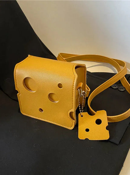 KissICON Cheese Triangle Crossbody – Adorable Hole-patterned Mini