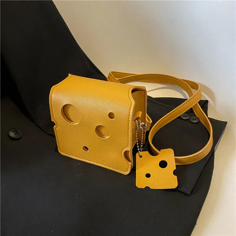 KissICON Cheese Triangle Crossbody – Adorable Hole-patterned Mini