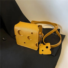 KissICON Cheese Triangle Crossbody – Adorable Hole-patterned Mini