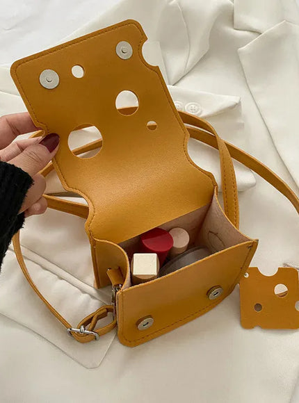 KissICON Cheese Triangle Crossbody – Adorable Hole-patterned Mini