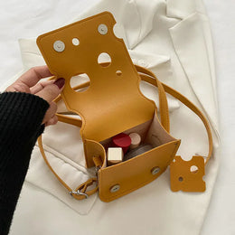 KissICON Cheese Triangle Crossbody – Adorable Hole-patterned Mini