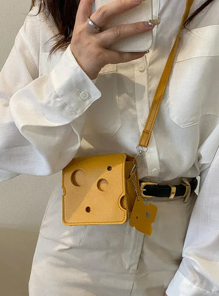 KissICON Cheese Triangle Crossbody – Adorable Hole-patterned Mini