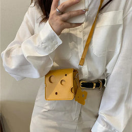 KissICON Cheese Triangle Crossbody – Adorable Hole-patterned Mini