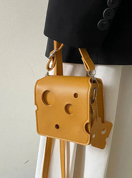 KissICON Cheese Triangle Crossbody – Adorable Hole-patterned Mini