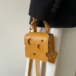 KissICON Cheese Triangle Crossbody – Adorable Hole-patterned Mini