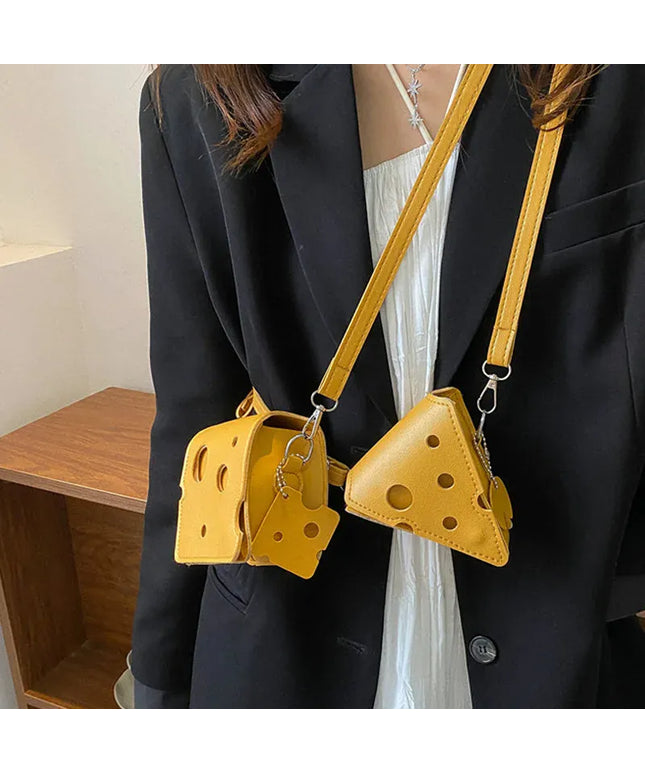 KissICON Cheese Triangle Crossbody – Adorable Hole-patterned Mini