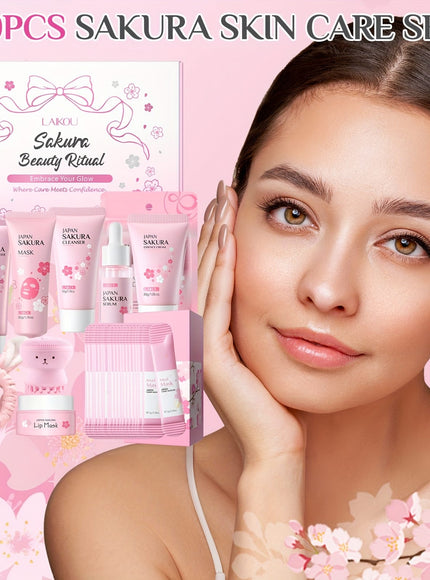KissICON Cherry Blossom Skincare Gift Set Moisturizing Hydration Kit
