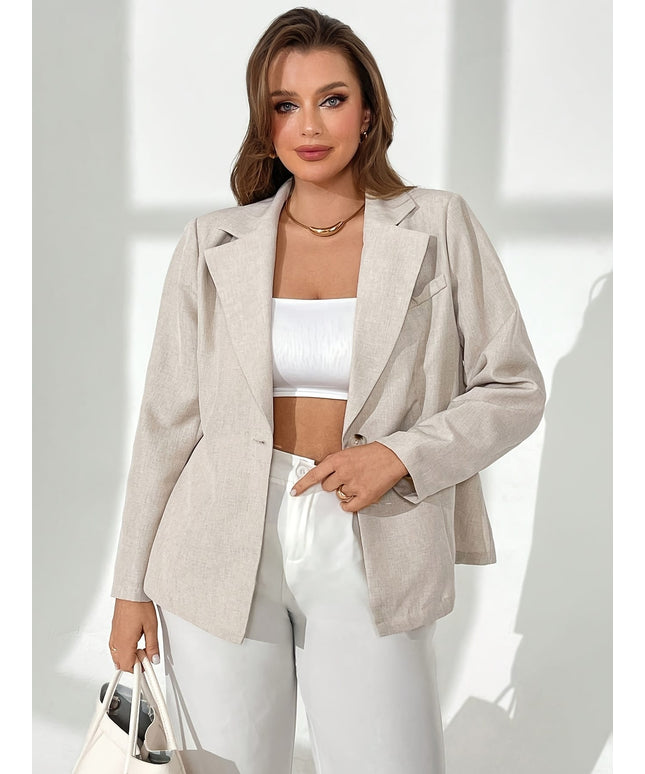 KissICON Chic Beige Curve Business Blazer