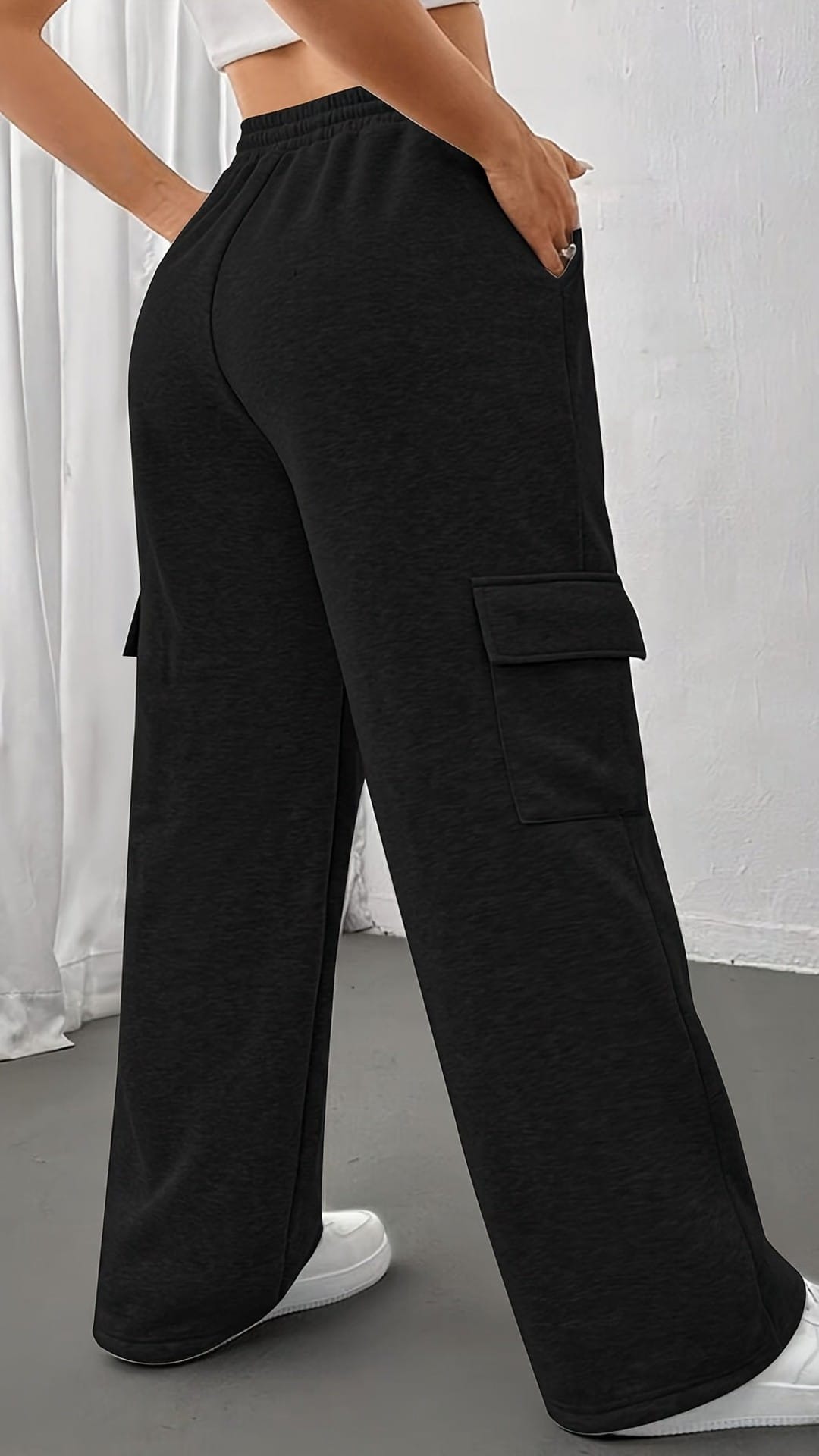 jkthpu-45 Chic Black Joggers AllSeason Casual Comfort Pockets