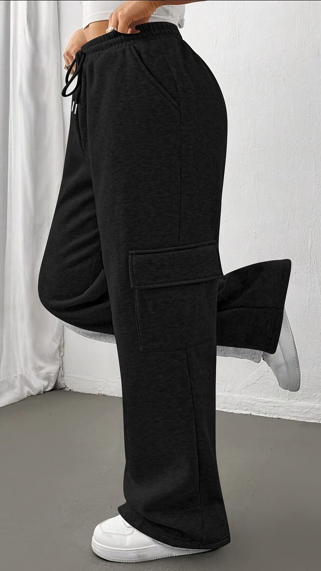 jkthpu-45 Chic Black Joggers AllSeason Casual Comfort Pockets