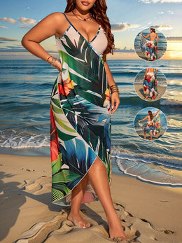 KissICON Chic Boho Tropical Mesh Maxi Dress –