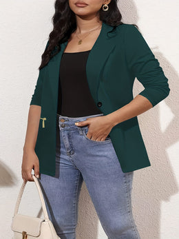 KissICON Chic Curve Blazer – Tailored Zip Pocket