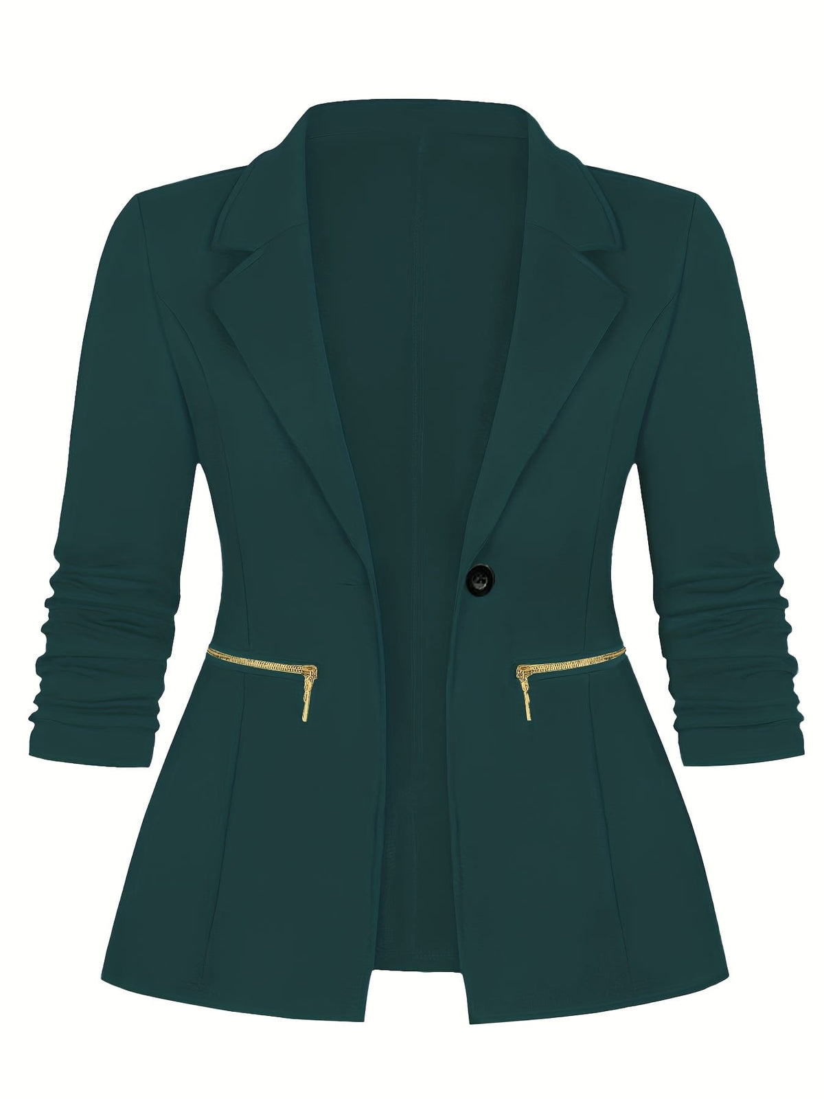 KissICON Chic Curve Blazer – Tailored Zip Pocket